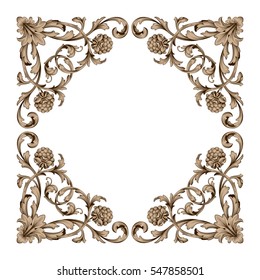 VIntage baroque ornament retro pattern antique style acanthus. Decorative design element filigree calligraphy vector. You can use for wedding decoration of greeting card and laser cutting.