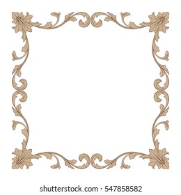 VIntage baroque ornament retro pattern antique style acanthus. Decorative design element filigree calligraphy vector. You can use for wedding decoration of greeting card and laser cutting.