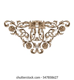 VIntage baroque ornament retro pattern antique style acanthus. Decorative design element filigree calligraphy vector. You can use for wedding decoration of greeting card and laser cutting.