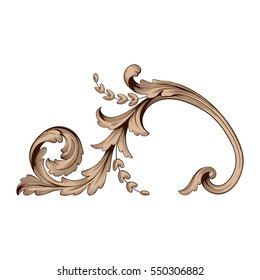 VIntage baroque ornament retro pattern antique style acanthus. Decorative design element filigree calligraphy vector. You can use for wedding decoration of greeting card and laser cutting.