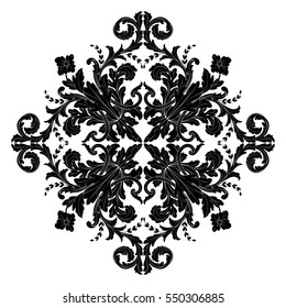 VIntage baroque ornament retro pattern antique style acanthus. Decorative design element filigree calligraphy vector. You can use for wedding decoration of greeting card and laser cutting.