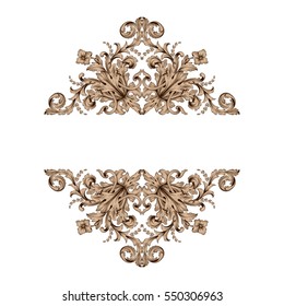 VIntage baroque ornament retro pattern antique style acanthus. Decorative design element filigree calligraphy vector. You can use for wedding decoration of greeting card and laser cutting.