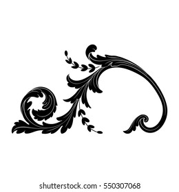 VIntage baroque ornament retro pattern antique style acanthus. Decorative design element filigree calligraphy vector. You can use for wedding decoration of greeting card and laser cutting.