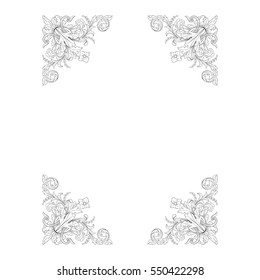 VIntage baroque ornament retro pattern antique style acanthus. Decorative design element filigree calligraphy vector. You can use for wedding decoration of greeting card and laser cutting.
