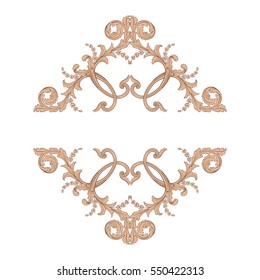 VIntage baroque ornament retro pattern antique style acanthus. Decorative design element filigree calligraphy vector. You can use for wedding decoration of greeting card and laser cutting.