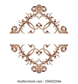 VIntage baroque ornament retro pattern antique style acanthus. Decorative design element filigree calligraphy vector. You can use for wedding decoration of greeting card and laser cutting.