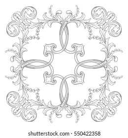 VIntage baroque ornament retro pattern antique style acanthus. Decorative design element filigree calligraphy vector. You can use for wedding decoration of greeting card and laser cutting.