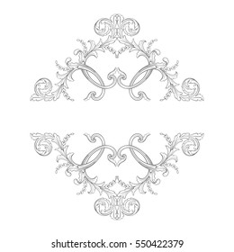 VIntage baroque ornament retro pattern antique style acanthus. Decorative design element filigree calligraphy vector. You can use for wedding decoration of greeting card and laser cutting.