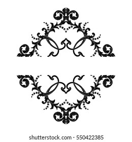 VIntage baroque ornament retro pattern antique style acanthus. Decorative design element filigree calligraphy vector. You can use for wedding decoration of greeting card and laser cutting.