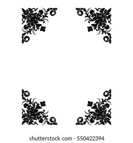VIntage baroque ornament retro pattern antique style acanthus. Decorative design element filigree calligraphy vector. You can use for wedding decoration of greeting card and laser cutting.
