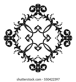 VIntage baroque ornament retro pattern antique style acanthus. Decorative design element filigree calligraphy vector. You can use for wedding decoration of greeting card and laser cutting.