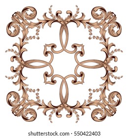 VIntage baroque ornament retro pattern antique style acanthus. Decorative design element filigree calligraphy vector. You can use for wedding decoration of greeting card and laser cutting.