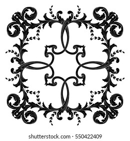 VIntage baroque ornament retro pattern antique style acanthus. Decorative design element filigree calligraphy vector. You can use for wedding decoration of greeting card and laser cutting.