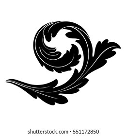 VIntage baroque ornament retro pattern antique style acanthus. Decorative design element filigree calligraphy vector. You can use for wedding decoration of greeting card and laser cutting.