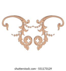 VIntage baroque ornament retro pattern antique style acanthus. Decorative design element filigree calligraphy vector. You can use for wedding decoration of greeting card and laser cutting.