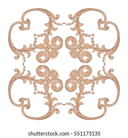 VIntage baroque ornament retro pattern antique style acanthus. Decorative design element filigree calligraphy vector. You can use for wedding decoration of greeting card and laser cutting.