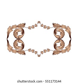VIntage baroque ornament retro pattern antique style acanthus. Decorative design element filigree calligraphy vector. You can use for wedding decoration of greeting card and laser cutting.