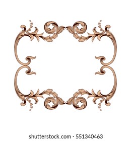 VIntage baroque ornament retro pattern antique style acanthus. Decorative design element filigree calligraphy vector. You can use for wedding decoration of greeting card and laser cutting.