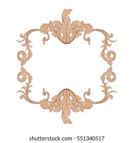 VIntage baroque ornament retro pattern antique style acanthus. Decorative design element filigree calligraphy vector. You can use for wedding decoration of greeting card and laser cutting.