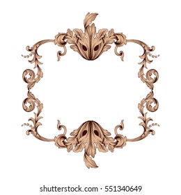VIntage baroque ornament retro pattern antique style acanthus. Decorative design element filigree calligraphy vector. You can use for wedding decoration of greeting card and laser cutting.