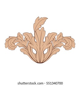 VIntage baroque ornament retro pattern antique style acanthus. Decorative design element filigree calligraphy vector. You can use for wedding decoration of greeting card and laser cutting.