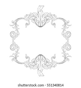 VIntage baroque ornament retro pattern antique style acanthus. Decorative design element filigree calligraphy vector. You can use for wedding decoration of greeting card and laser cutting.