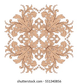 VIntage baroque ornament retro pattern antique style acanthus. Decorative design element filigree calligraphy vector. You can use for wedding decoration of greeting card and laser cutting.