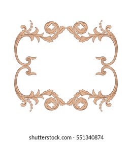 VIntage baroque ornament retro pattern antique style acanthus. Decorative design element filigree calligraphy vector. You can use for wedding decoration of greeting card and laser cutting.