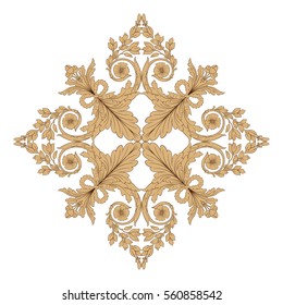 Vintage baroque ornament retro pattern antique style acanthus. Decorative design element filigree calligraphy vector. You can use for wedding decoration of greeting card and laser cutting.