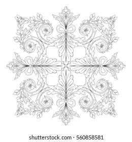 Vintage baroque ornament retro pattern antique style acanthus. Decorative design element filigree calligraphy vector. You can use for wedding decoration of greeting card and laser cutting.