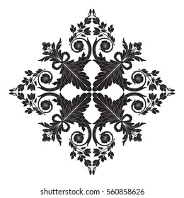 Vintage baroque ornament retro pattern antique style acanthus. Decorative design element filigree calligraphy vector. You can use for wedding decoration of greeting card and laser cutting.