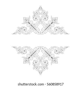 Vintage baroque ornament retro pattern antique style acanthus. Decorative design element filigree calligraphy vector. You can use for wedding decoration of greeting card and laser cutting.