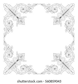 Vintage baroque ornament retro pattern antique style acanthus. Decorative design element filigree calligraphy vector. You can use for wedding decoration of greeting card and laser cutting.