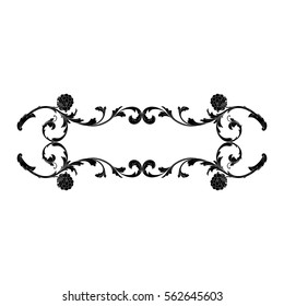 Vintage baroque ornament retro pattern antique style acanthus. Decorative design element filigree calligraphy vector. You can use for wedding decoration of greeting card and laser cutting.