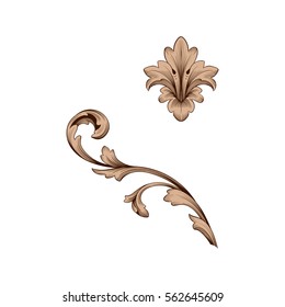 Vintage baroque ornament retro pattern antique style acanthus. Decorative design element filigree calligraphy vector. You can use for wedding decoration of greeting card and laser cutting.