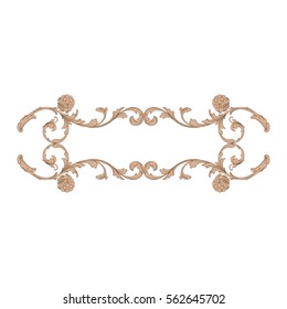 Vintage baroque ornament retro pattern antique style acanthus. Decorative design element filigree calligraphy vector. You can use for wedding decoration of greeting card and laser cutting.