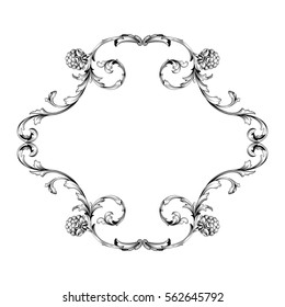 Vintage baroque ornament retro pattern antique style acanthus. Decorative design element filigree calligraphy vector. You can use for wedding decoration of greeting card and laser cutting.