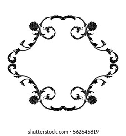 Vintage baroque ornament retro pattern antique style acanthus. Decorative design element filigree calligraphy vector. You can use for wedding decoration of greeting card and laser cutting.