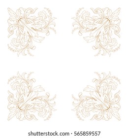 Vintage baroque ornament retro pattern antique style acanthus. Decorative design element filigree calligraphy vector. You can use for wedding decoration of greeting card and laser cutting.