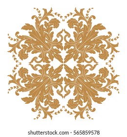 Vintage baroque ornament retro pattern antique style acanthus. Decorative design element filigree calligraphy vector. You can use for wedding decoration of greeting card and laser cutting.