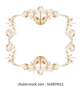 Vintage baroque ornament retro pattern antique style acanthus. Decorative design element filigree calligraphy vector. You can use for wedding decoration of greeting card and laser cutting.