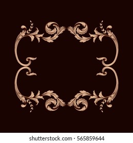 Vintage baroque ornament retro pattern antique style acanthus. Decorative design element filigree calligraphy vector. You can use for wedding decoration of greeting card and laser cutting.