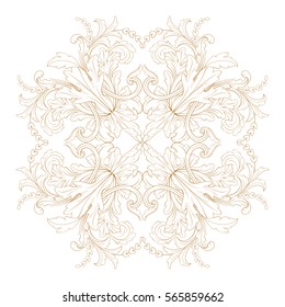 Vintage baroque ornament retro pattern antique style acanthus. Decorative design element filigree calligraphy vector. You can use for wedding decoration of greeting card and laser cutting.