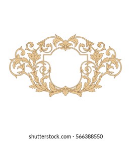 Vintage baroque ornament retro pattern antique style acanthus. Decorative design element filigree calligraphy vector. You can use for wedding decoration of greeting card and laser cutting.