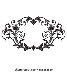Vintage baroque ornament retro pattern antique style acanthus. Decorative design element filigree calligraphy vector. You can use for wedding decoration of greeting card and laser cutting.