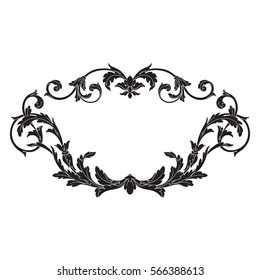 Vintage baroque ornament retro pattern antique style acanthus. Decorative design element filigree calligraphy vector. You can use for wedding decoration of greeting card and laser cutting.