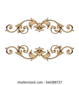 Vintage baroque ornament retro pattern antique style acanthus. Decorative design element filigree calligraphy vector. You can use for wedding decoration of greeting card and laser cutting.