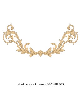 Vintage baroque ornament retro pattern antique style acanthus. Decorative design element filigree calligraphy vector. You can use for wedding decoration of greeting card and laser cutting.