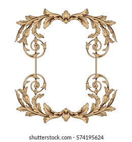 Vintage baroque ornament retro pattern antique style acanthus. Decorative design element filigree calligraphy vector. You can use for wedding decoration of greeting card and laser cutting.