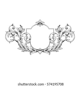 Vintage baroque ornament retro pattern antique style acanthus. Decorative design element filigree calligraphy vector. You can use for wedding decoration of greeting card and laser cutting.